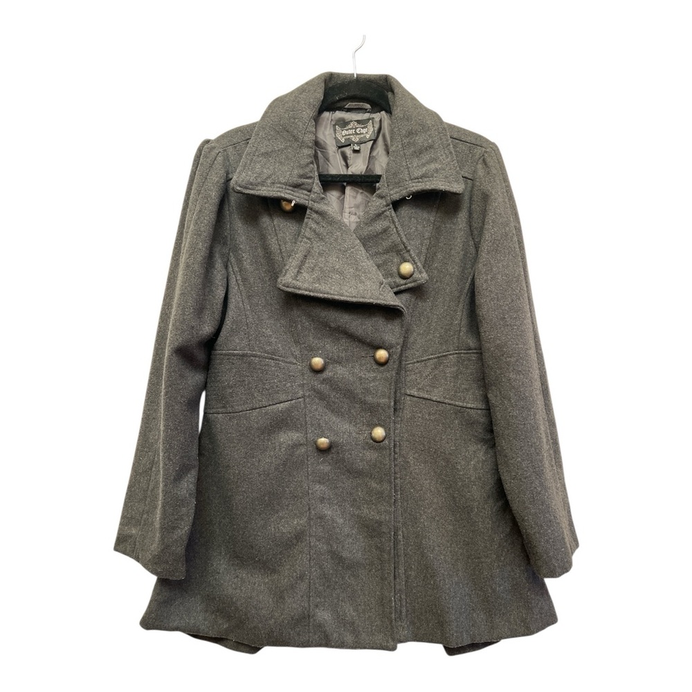 Outer Edge Charcoal Pea Coat with Gold Buttons